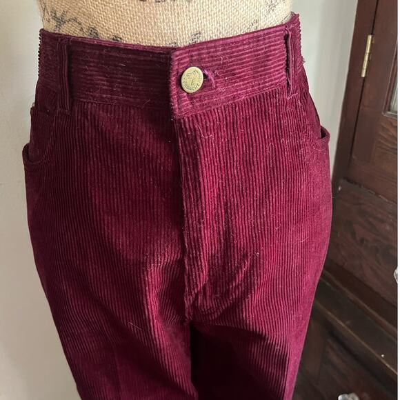 Vintage 80s/90s Jordache Cranberry Corduroy Pants High Rise Bootcut 34L Heritage - Picture 5 of 17